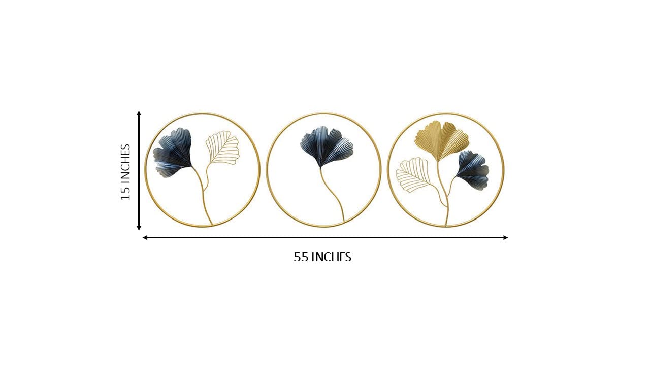 Design World Gifts And Interiors Metal Wall Decor/Wall Art/Gingko Leaf Wall Sculpture/Hanging For Living Room, Bedroom, Dining R